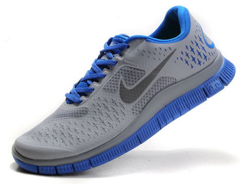 Nike Free Run 4.0 Mens The Gray Royal Blue Hong Kong